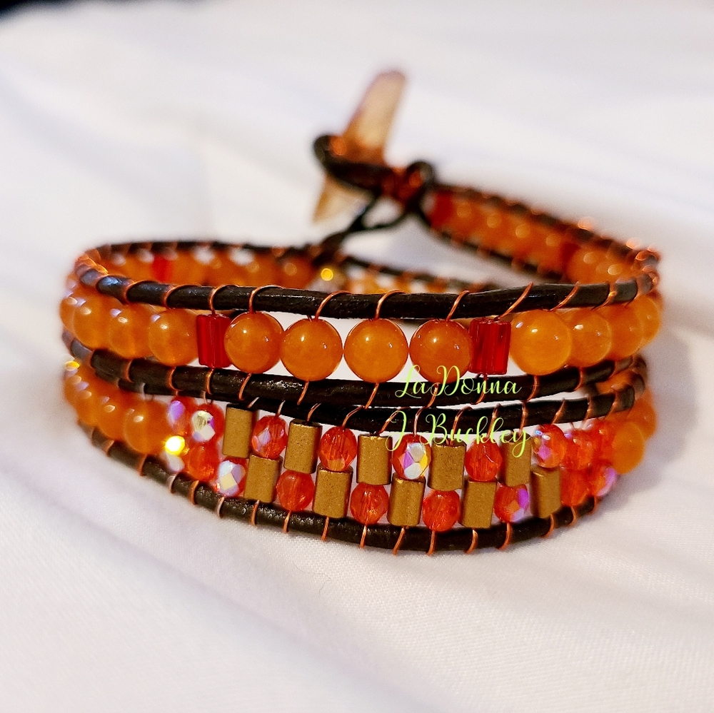 Leather cord wrap bracelet